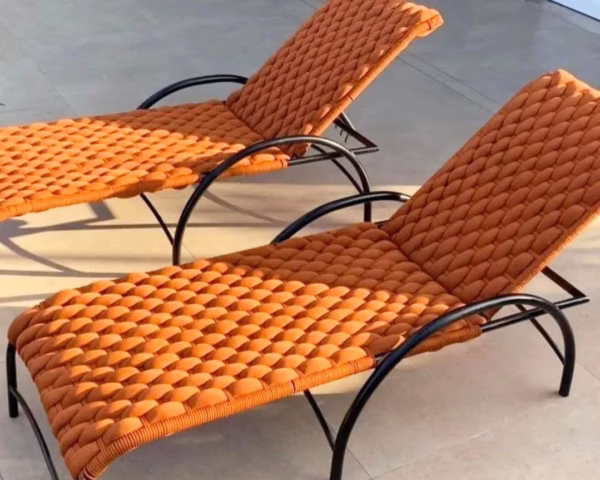 Espreguiçadeira Grécia em Alumínio com Tricô e Enchimento | Arezzo Decor®