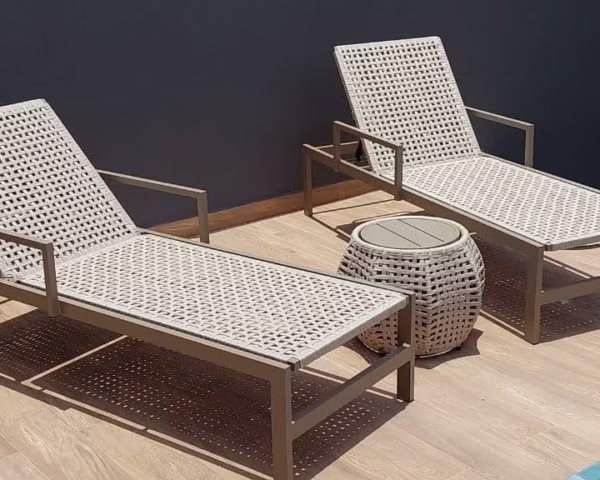 Espreguiçadeira SP2 em Alumínio com Tricô Náutico Arezzo Decor®